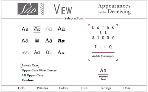 Appearances Fonts